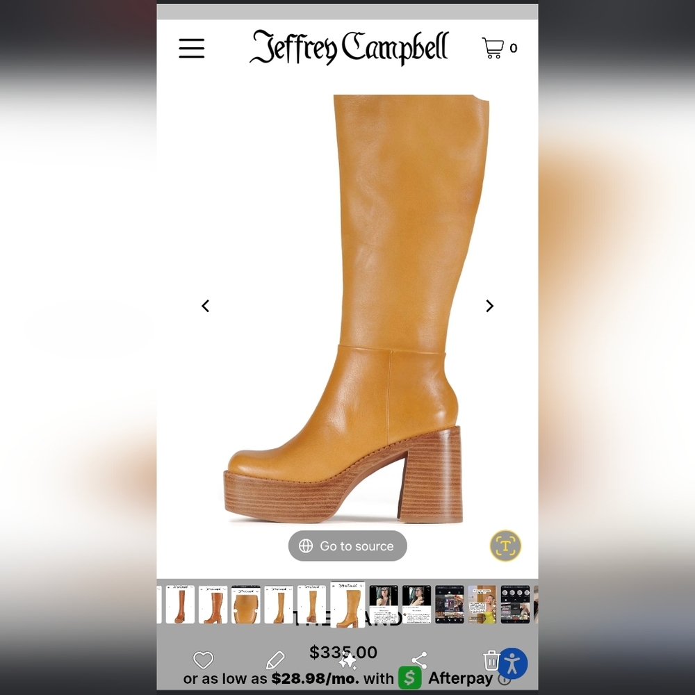 NEW Jeffrey Campbell Tan Leather Platform Boots